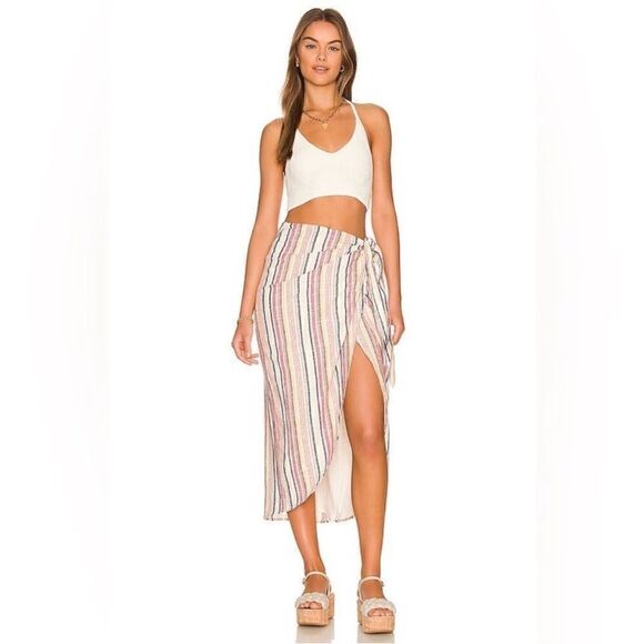 Free People NWT Aubrey Sarong Skirt in Multi Combo Size 8 - Picture 2 of 7